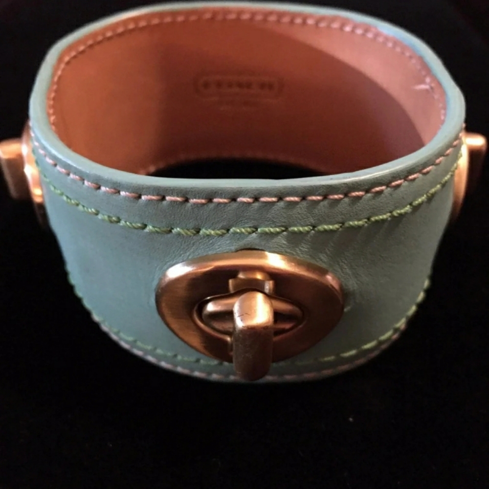 Unique Coach Gold Hardware and Leather Cuff